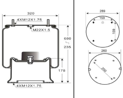 Firestone W01-M58-6364 813MB Scania Kamyon 1723269 için Hava Yaylı Süspansiyon Sistemi