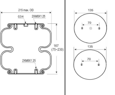 CONTITECH FD120-17/113053/2B-181 Kauçuk Körük Havalı Süspansiyon Kiti