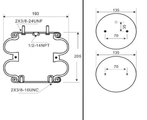 FD 120-20 IATF16949 Kamyon için Hava Süspansiyon Yaylı Çanta