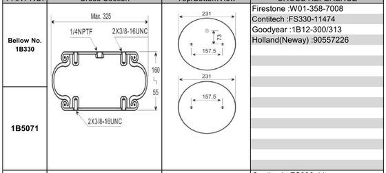 Firestone W01-358-7008 Tek Katlı Hava Yastığı Endüstriyel Hava Körükleri