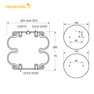Hendrickson S-8768 45843-3 W01-358-6910 Otobüs Körük Çift Kıvrımlı Körük